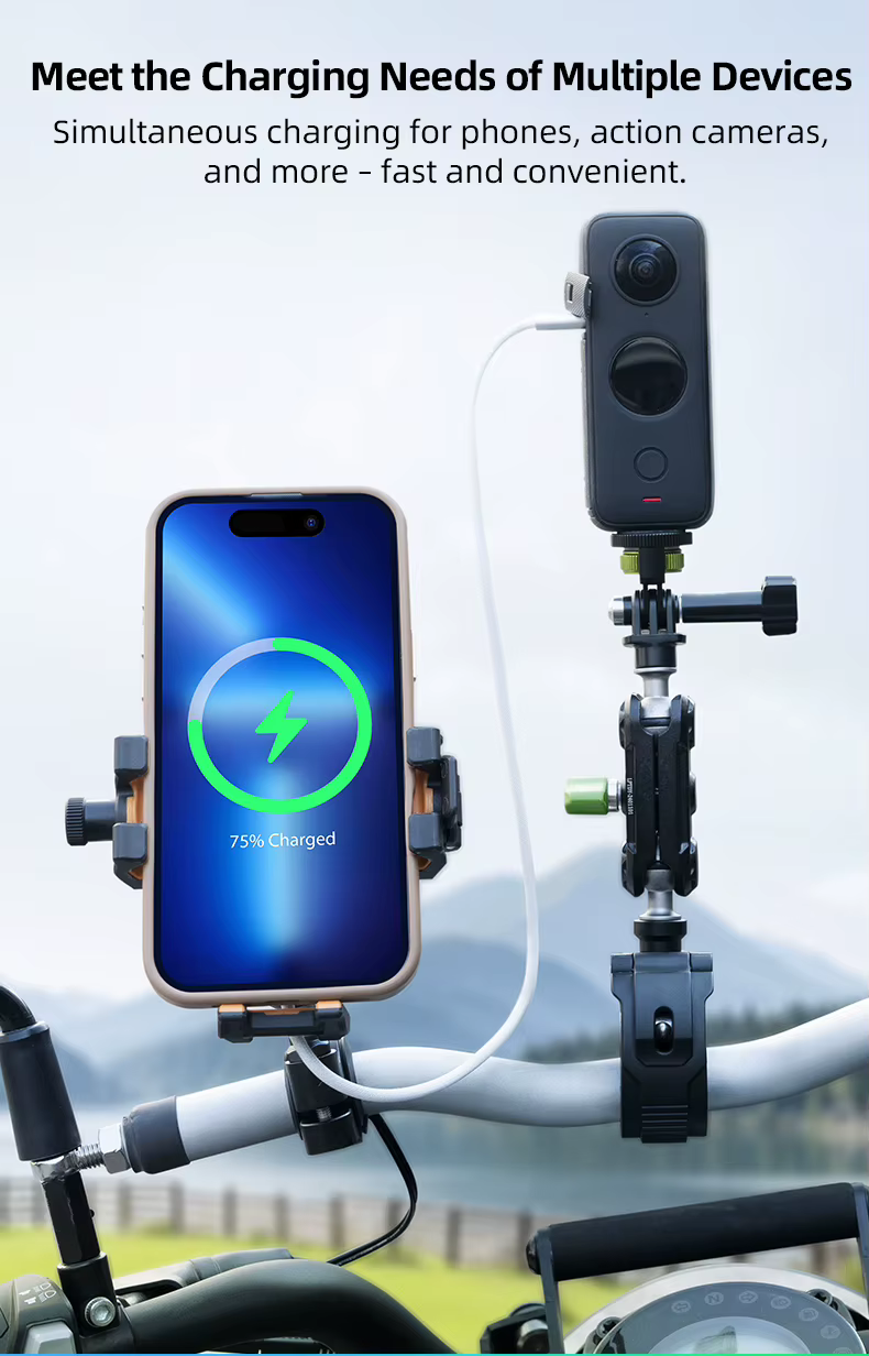 Mini 36W Wireless Charging Motorcycle Phone Holder 
