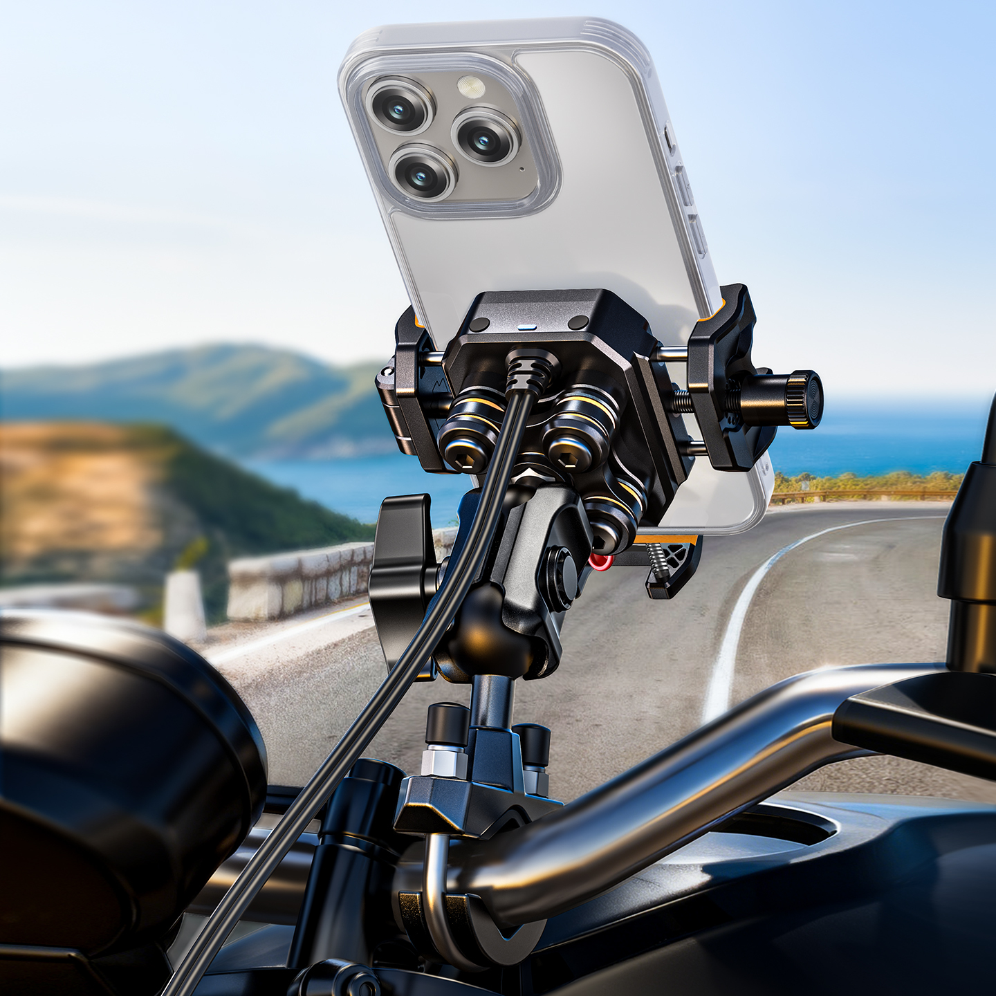 Mini 36W Wireless Charging Motorcycle Phone Holder 