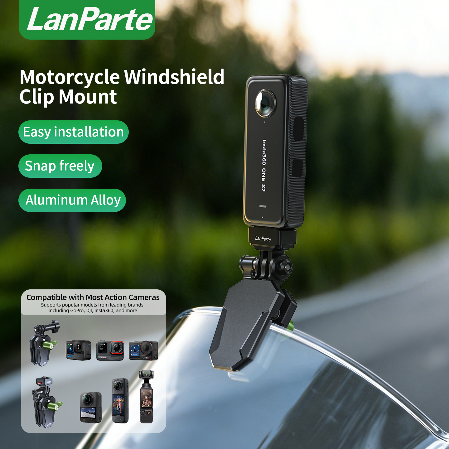 Motorcycle Windshield Clip Mount