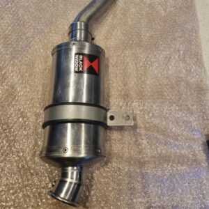 Black Widow Motorcycle Exhaust Silencer End Can Silver